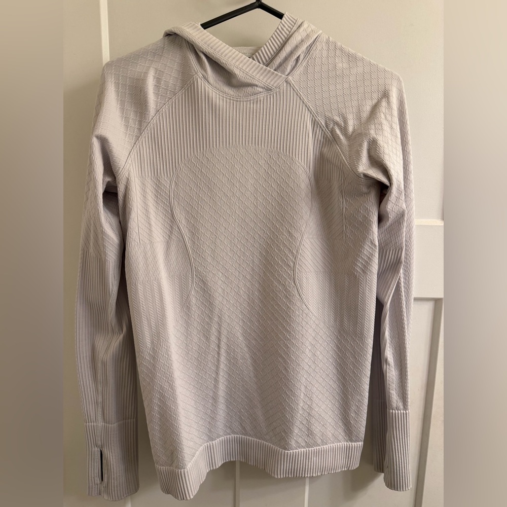 Lululemon Rest Less Hoodie Patchwork, Alpine White/size 8. EUC